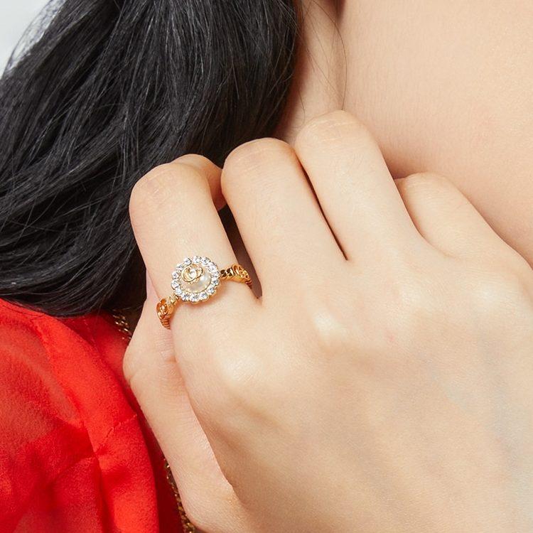 GUCCI GG Marmont Metal, Pearl Rings Unisex Gold 702585I98758623