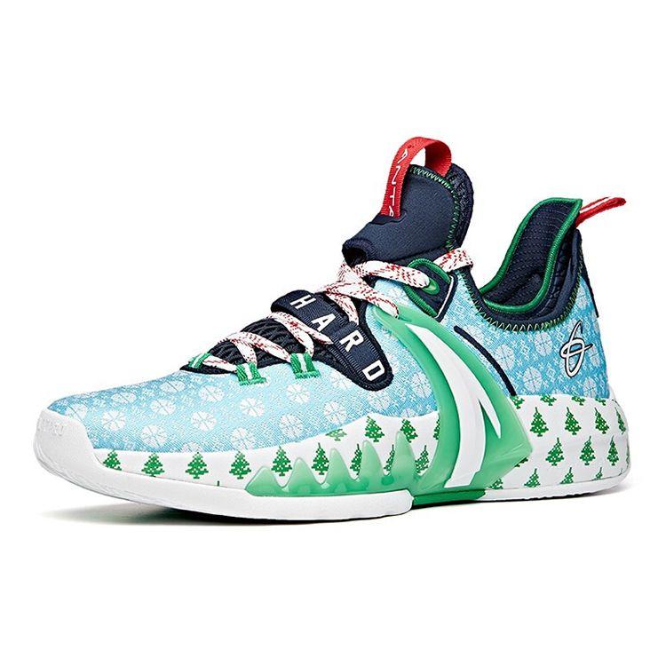Anta Gh2 Christmas Cushioning Non-Slip Durable Low-Top Basketball Shoes Men Basketball Shoes Green Blue White 112111103-3