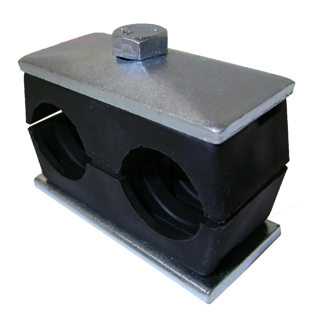 Behringer Twin Series Pipe Clamp, Polypropylene with Zinc-Plated Steel Hardware, Weld Mounting, 1/2" Tube Size
