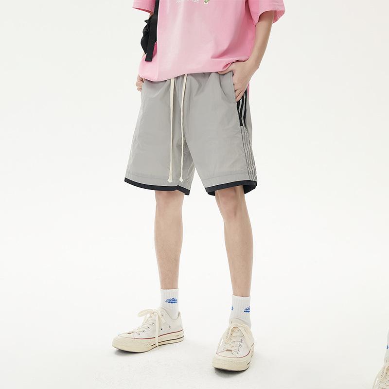 Men s 2026 Striped Quick-Dry Ice Silk Nylon Loose Fit Casual Shorts, Plus Size Available 3XL