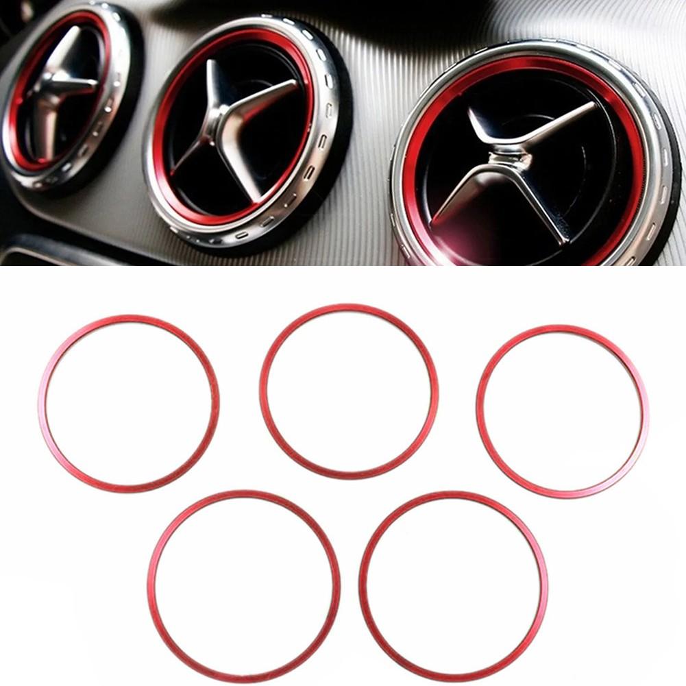 Upgrade Your For Mercedes Interior with Vibrant Red Aluminum Vent Rings