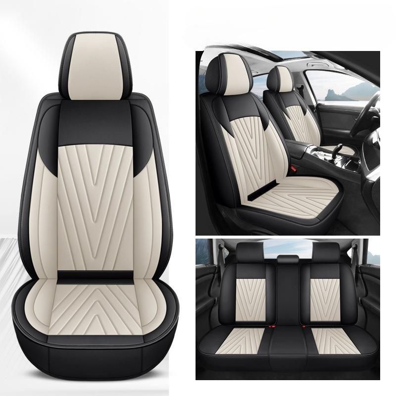 Full Car Five-Seat All-Around Car Seat Covers Suitable for All Seasons, Made of Durable and Breathable Faux Leather, Providing Protection