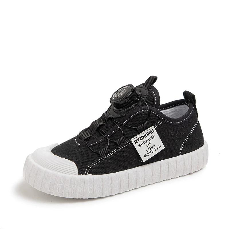 Girls Spring Breathable Casual Swivel Buckle Canvas Shoes Students Non-slip Wearable Design Single Shoes