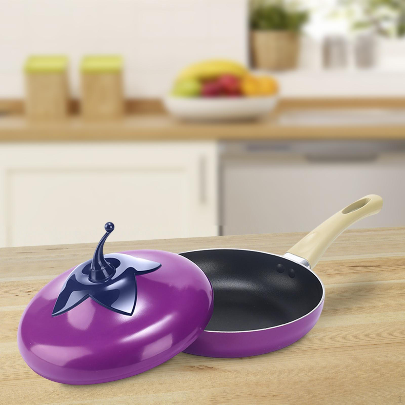 

Сковорода с антипригарным покрытием для жарки, бытовая, противоожоговая ручка, совместимость с индукционной плитой, соте Eggplant Shaped