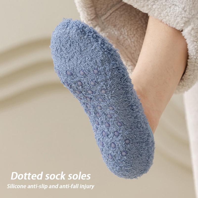 Korallenfleece Bootssocken Bodensocken Dicke Socken Einleger Fleecegefütterte Socken Indoor Yoga Socken