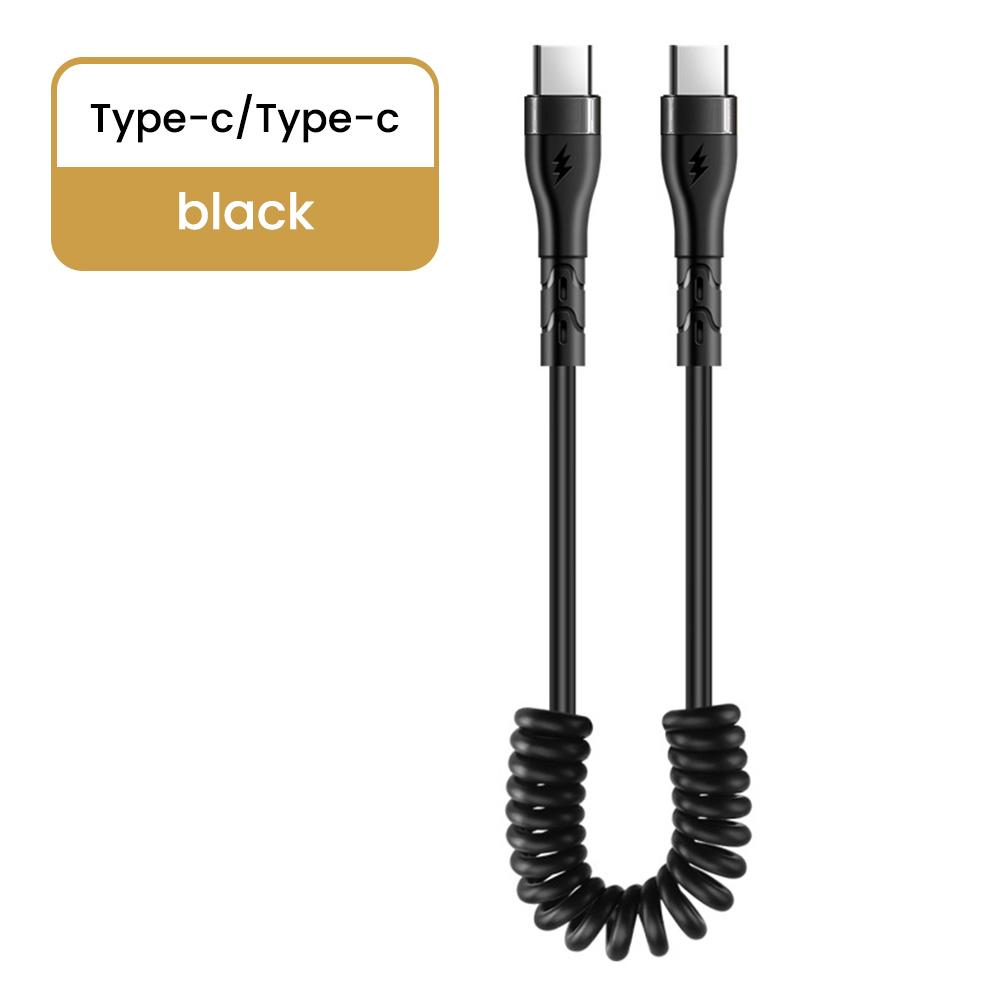 120W 6A Spring Cable Super Charging For Samsung S24 S23 USB C TO USB Type C Cable For iPhone 15 Plus Xiaomi 11 Quick Charger 3.0