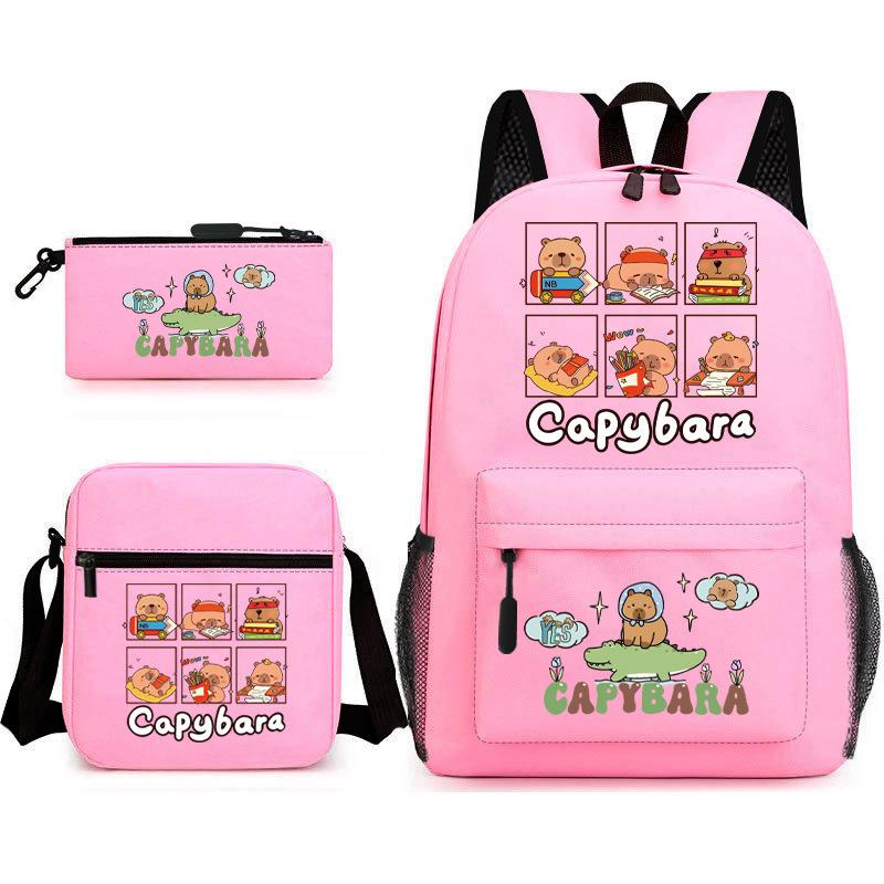 3-teiliges Schulrucksack-Set für Schüler Große Kapazität Oxford-Stoff Schultasche mit Schultergurt und Federmäppchen