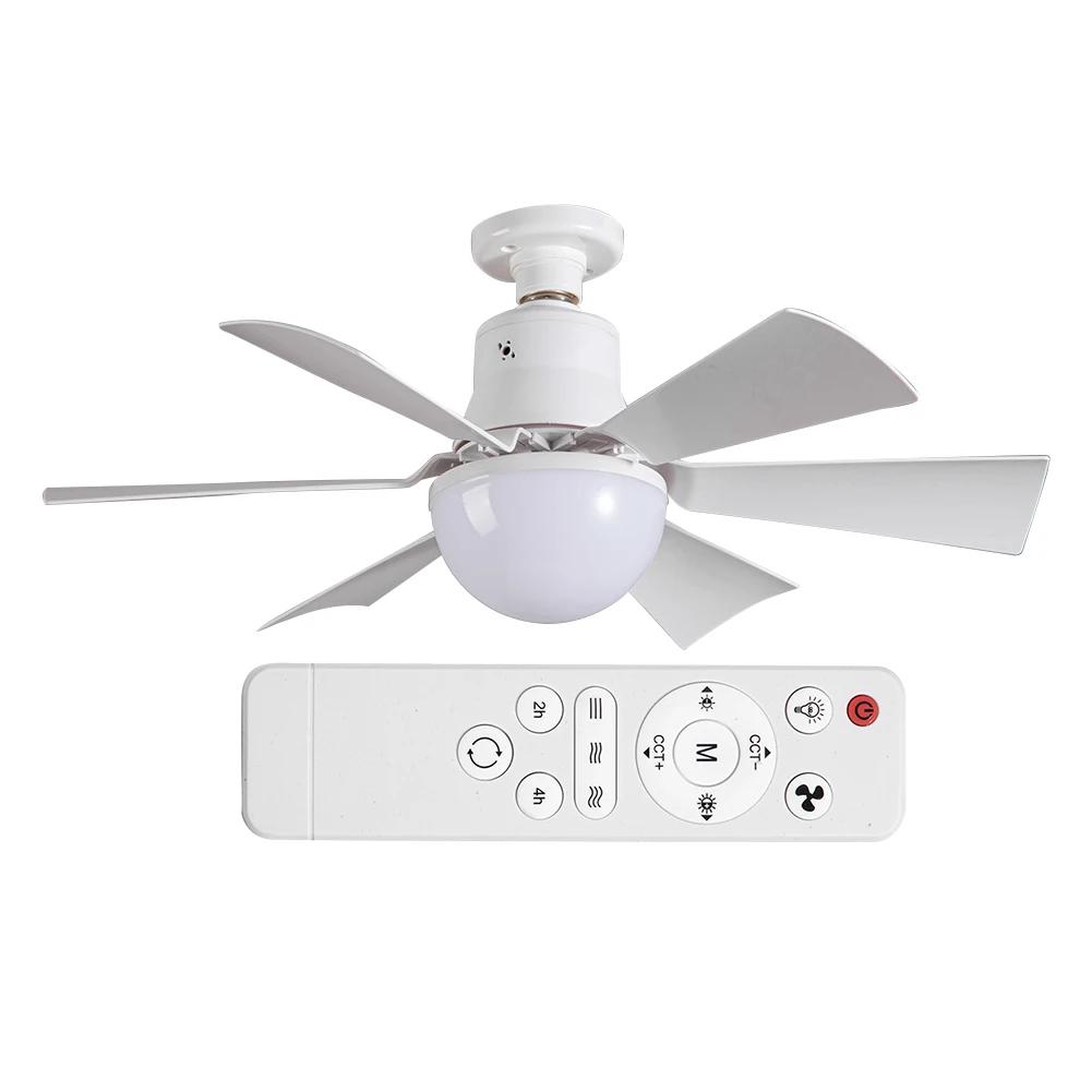 Ceiling Fan Light with Remote Timing Light Bulb Fan 3 Gear Wind Speed Wireless Fan Dimmable for Living Room Bedroom
