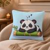 panda Cushion Cover Anti-dustmite Pillowcase Invisible zipper silky short plush Sofa cushion cover