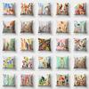 Stunning Bird Flower Pillow Case With Watercolor Design For Stylish Living Room Decor
