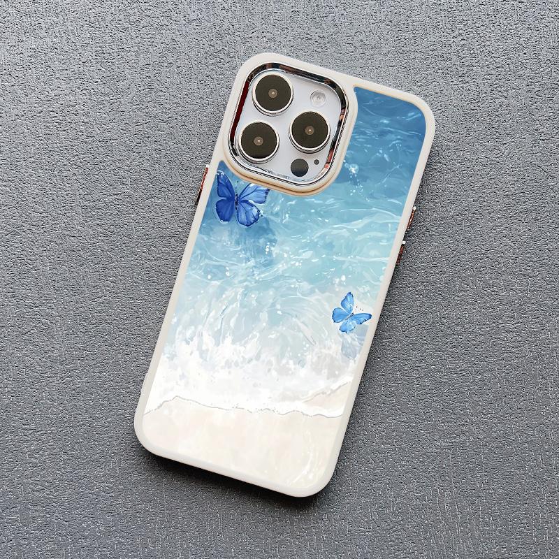 Modrý motýl Oceánské vlny Pouzdro na telefon Pro iPhone 14 13 12 11 Pro Max 16 15 Pro Max Plus 7 8 Plus SE 2020 XR XS X Silikonový kryt