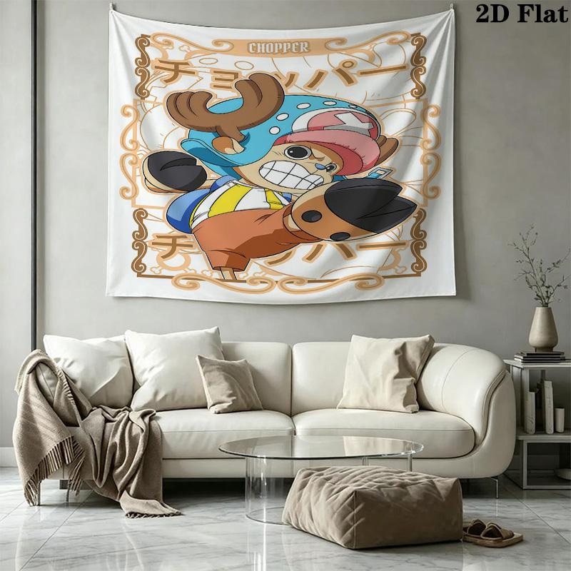 One Piece Tony Tony Chopper Wall Tapestry Aesthetic Wall Hanging Printed Fabric Blanket Decorative Tapestries for Bedroom Living Room Home Decor