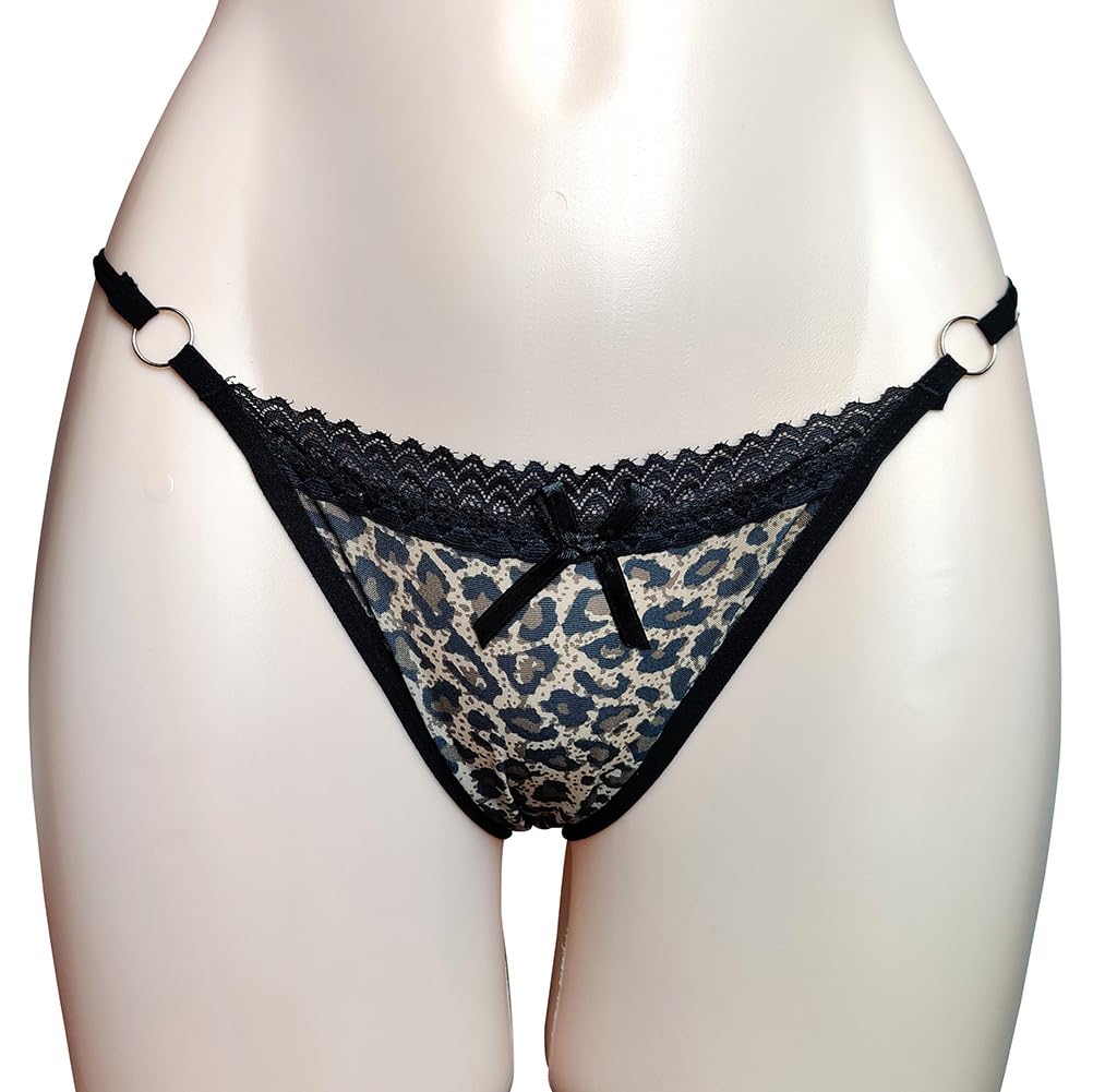 Wild and Sexy Animal Leopard Print Set of Leopard Print R-STYLE Women's T-Backs, 4, (TYPE A)