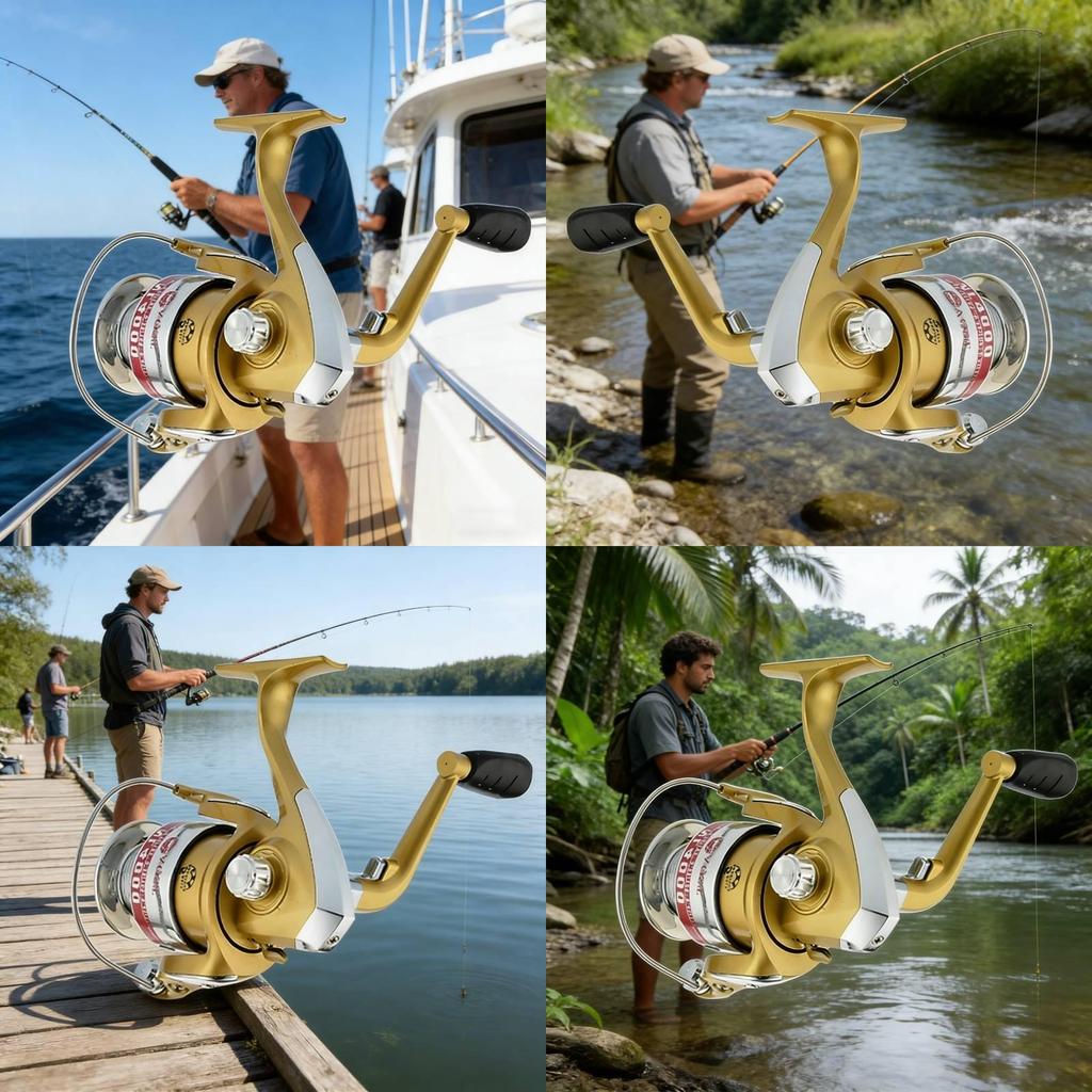 Yumoshi Highperformance Metal Fishing Reel With Steel Shaft And Gear For Deep Sea And Freshwater