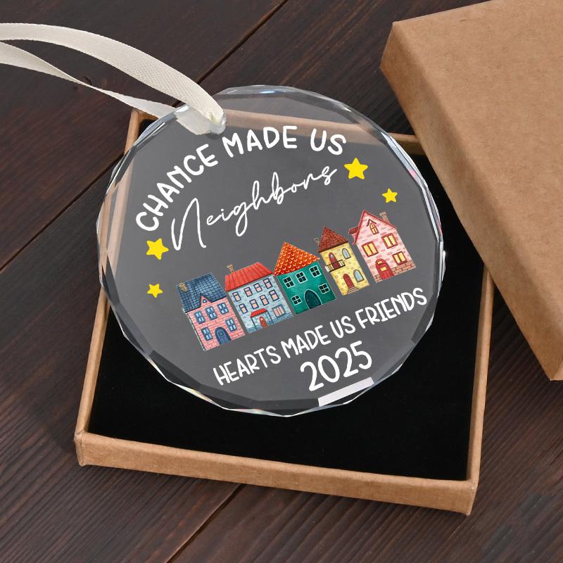 1pc/2pcs New Home Christmas Ornament 2025,House Warming Gifts New Home - Housewarming Gifts for First House, Glass Housewarming Gift Ideas for Couple
