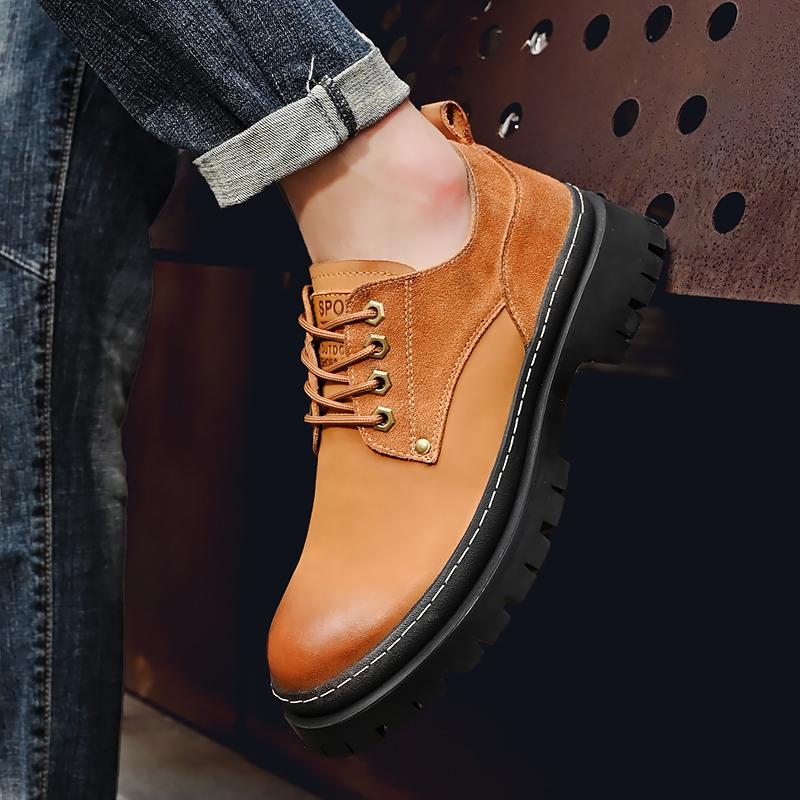 Fashion Genuine Leather Men's Shoes Vintage Classic Gentleman Style Business Office Fashion Party High Quality Thick Soled Men's Shoes
