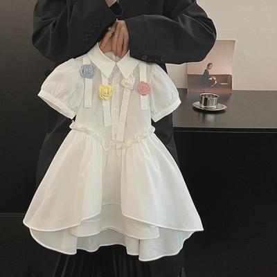 2024 Stilvolles Sommerkleid für Mädchen mit floralen Puffärmeln