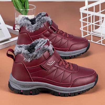Outdoor Cotton Shoes Winter High-top Snow Shoes Medium Walking Shoes Mother Waterproof Velvet Snow Boots