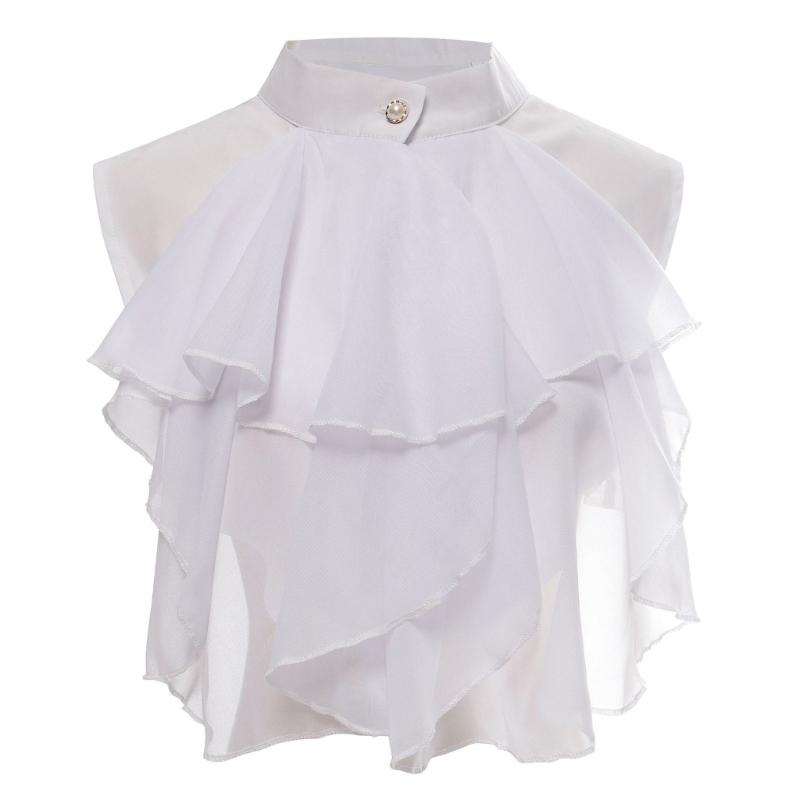 

Victorians Colonial Jabot Detachable Ruffled False Collar Shirt Front Necklace Neckwear Half Shirt Halloween Costume 1