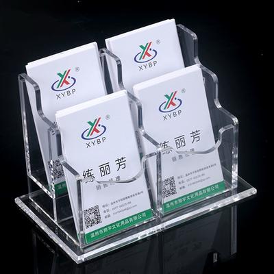 2/4 Slots Acrylic Business Card Holder Transparent Desk Cards Display Stand Office Flyer Pamphlet Rack Note Trade Shows