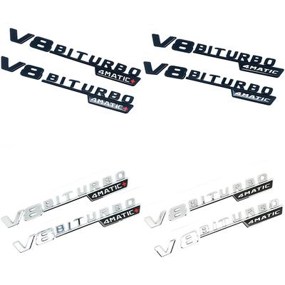 Boční emblém na blatníku vozu V8 Biturbo 4matic pro Mercedes C63S W205 E63S W213 S63 W222 GLC63S X253 GLE63S W167 AMG Příslušenství