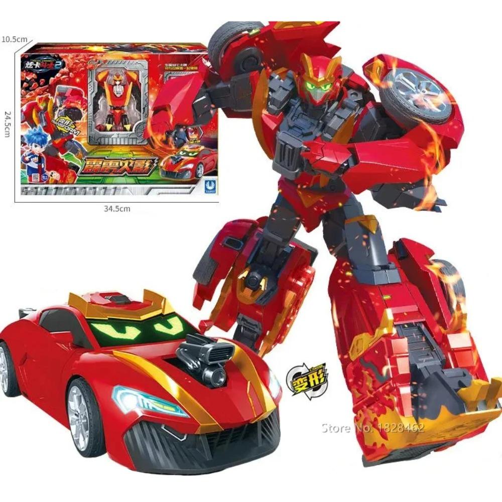 Metal Cardbot Season 2 Blue Cop S Transforming Robot To Car Action Figures with Card Transformation Car Musclehyde Model Toys