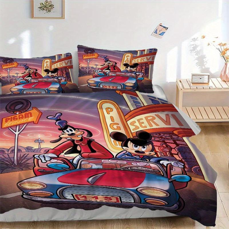 

3pcs Disney handsome Goofy and Mickey Bedding Set Includes 1 Quilt Cover and 2 Pillowcases, Comfortable Bedding 135x200cm
