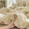 2025 New Style Summer Bedding Set: Double Layer Gauze Bed Sheet & Duvet Cover, Dormitory Four-Piece Set