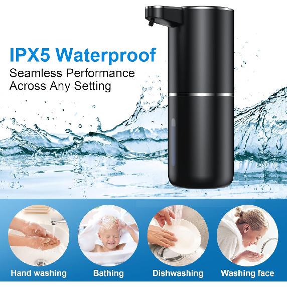 Automatic Foaming Soap Dispenser Foaming Hand Sanitizer Touchless 1200mAh Soap Dispenser Rechargeable with Sensor for Bathroom Kitchen