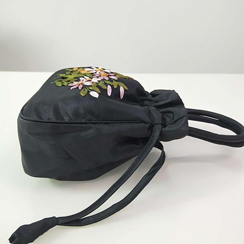 Retro, Stickerei, Kordelzüge, Handtaschen, Aufbewahrungsbeutel, Damen, Geldbörse, Brieftaschen, Kartenhalter, Eimer, Umhängetasche, Handgelenktaschen