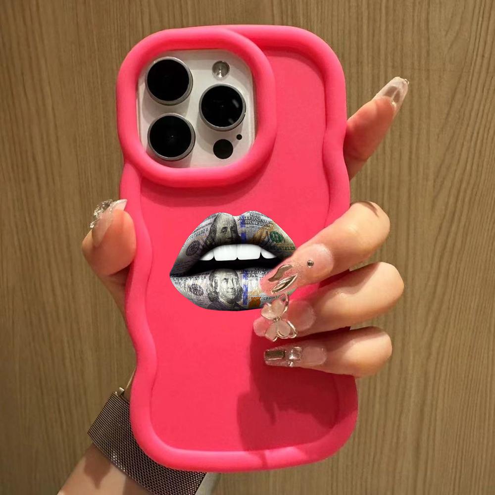 LZ18 Lips kiss Wave Silicone Phone Cases for Samsung A15 S23 FE S24 Ultra A34 A54 A14 A55 Motorola G32 OnePlus Soft Cover