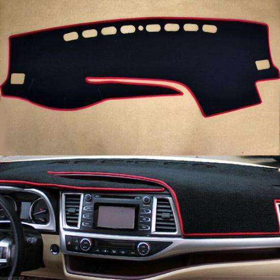 DashMat Sun Black With Red Rim Protector Pad For Toyota Highlander 2015-2018