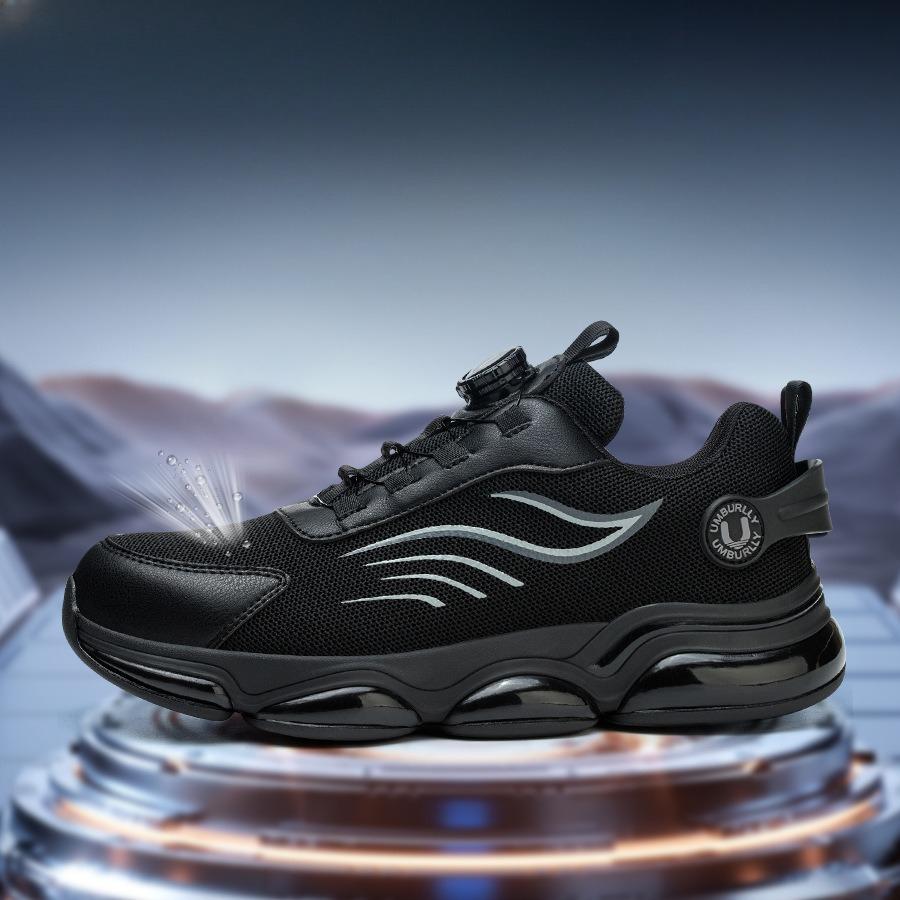 Mens Steel Toe Safety Work Boots Slip Puncture Proof Shoes Lightweight Comfort-Fit Anti Impact Protective Footwear for Workplace