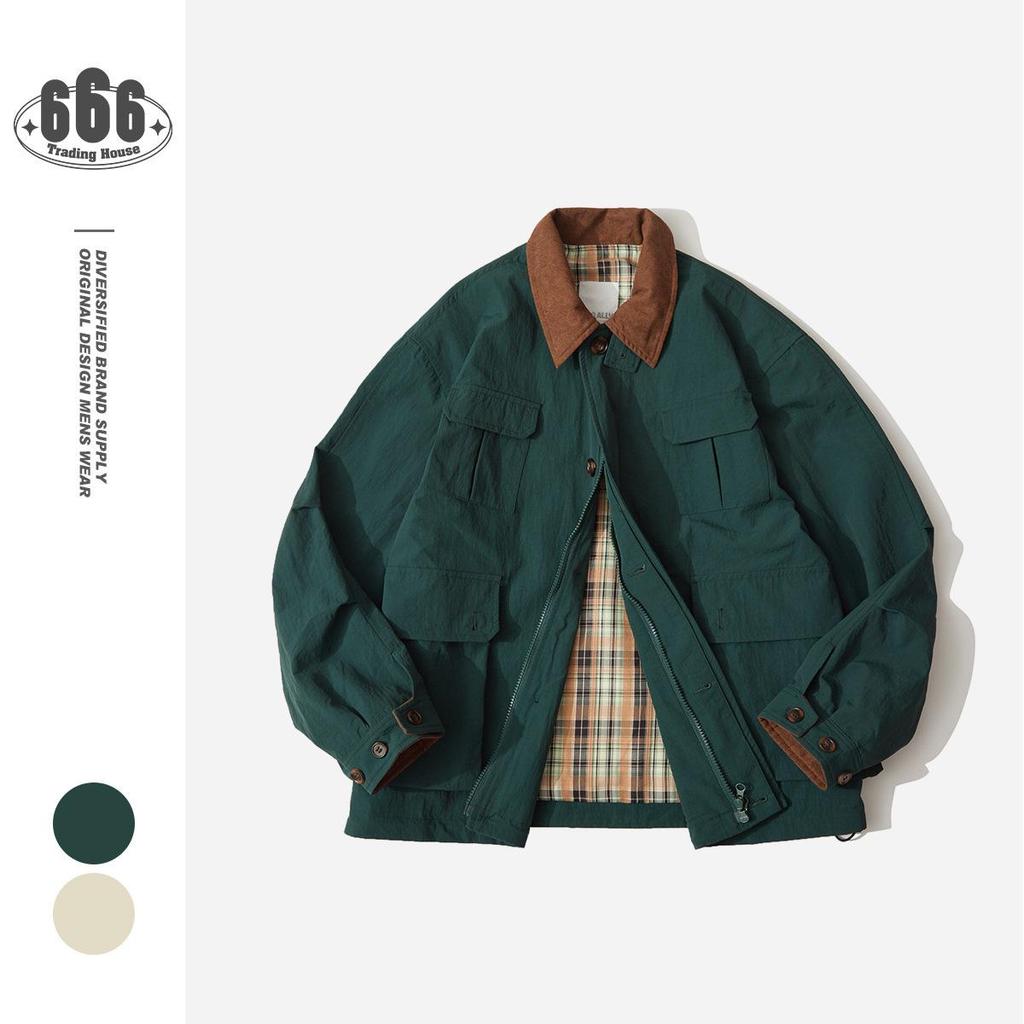 BroallyBR Autumn American Retro Men's Outdoor Lapel Workwear Jacket W253