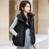 Jacket down cotton vest women's autumn and winter new temperament hooded cotton-padded vest short vest diamond