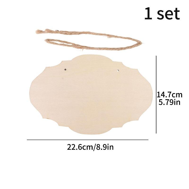 Unfinished Wood Boards Blank Wood Signs with Hanging Ropes Door Hanger DIY Wooden Sign Paintings Art Carving Crafts Wood Chips