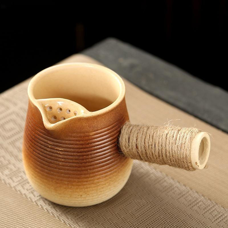 Ceramic Stovetop Safe Teapot Set For Simmering Tea Milk Tea Ceremony Pottery Jar With Tray