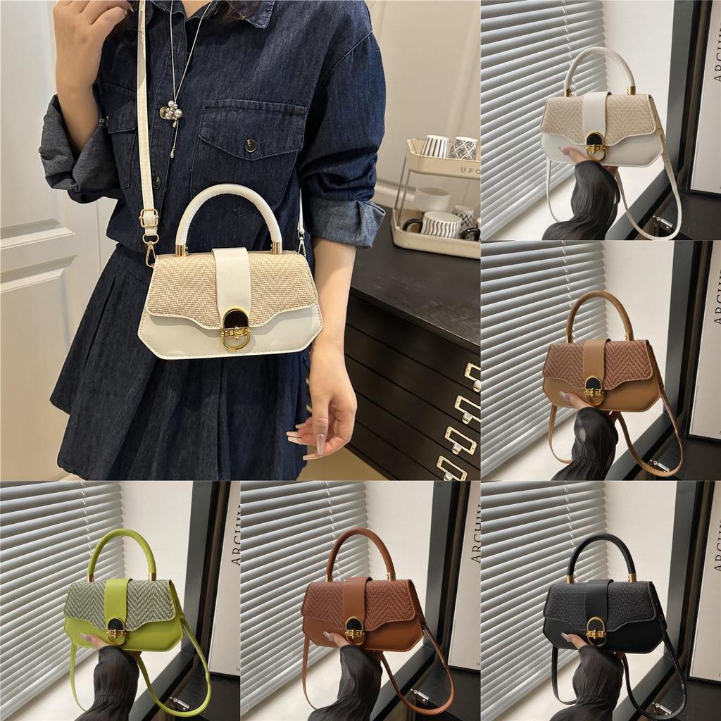 Pu Small Square Bag For Women With Simple Lock Closure For Daily Casual Use