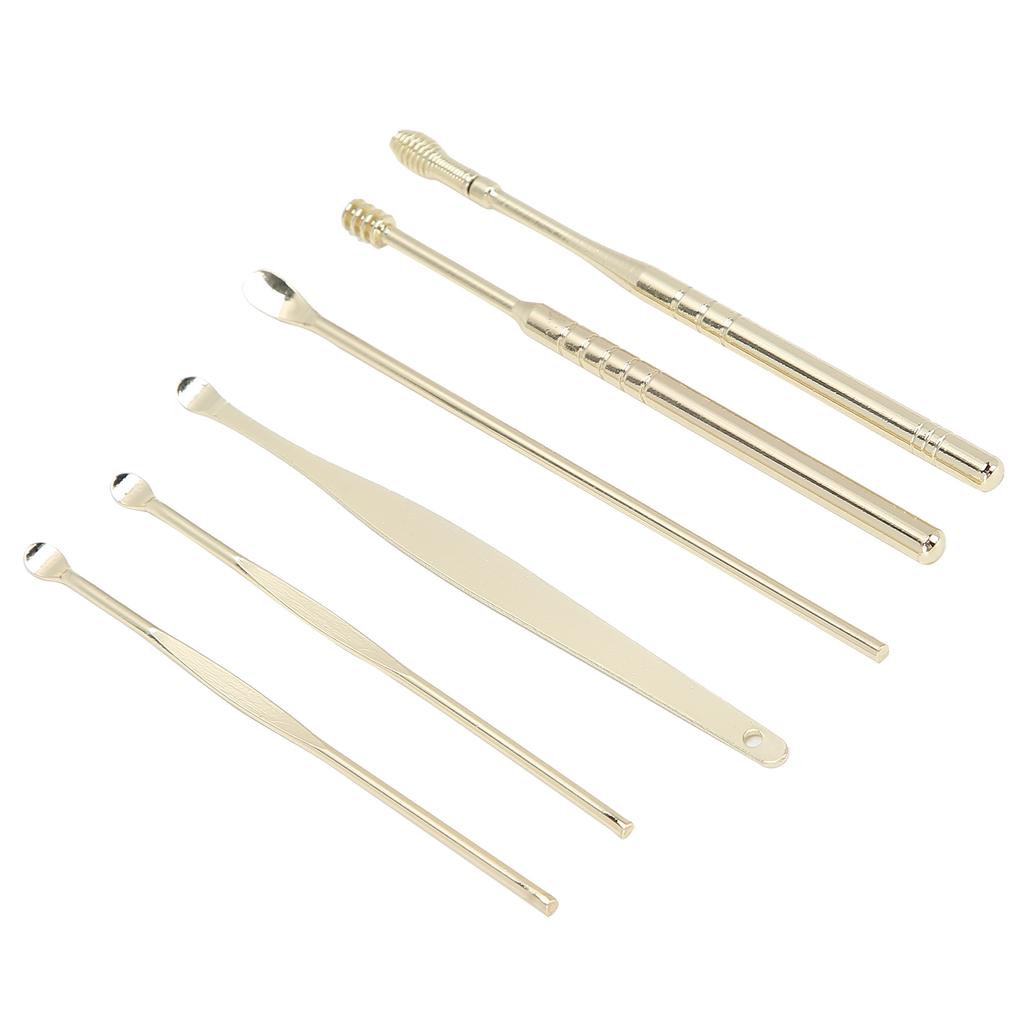 Portable Earwax Removal Cleaner Set U Shape Ear Spoon Spiral Ear Wax Cleaner Tools SetYellow