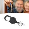 Retractable Keychain Stainless Steel Wire and ABS Magnetic Good Load Bearing 1mm Thick Multitool Buckle Badge Holder