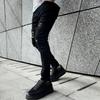 Men High street Hip hop Style Ripped Skinny Pencil Jeans Men Stylish Slim Holes Casual Denim Pants