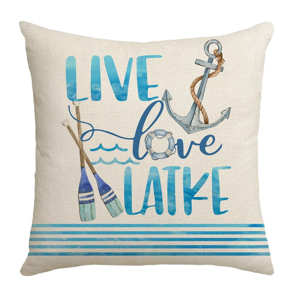 Modern Simple Cushion Fabric Sofa Pillow Nordic Style Living Room Office Nap Blue Ocean Pillow