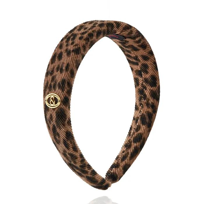 & COUTURE LEOPARD CORDUROY HAIR BAND