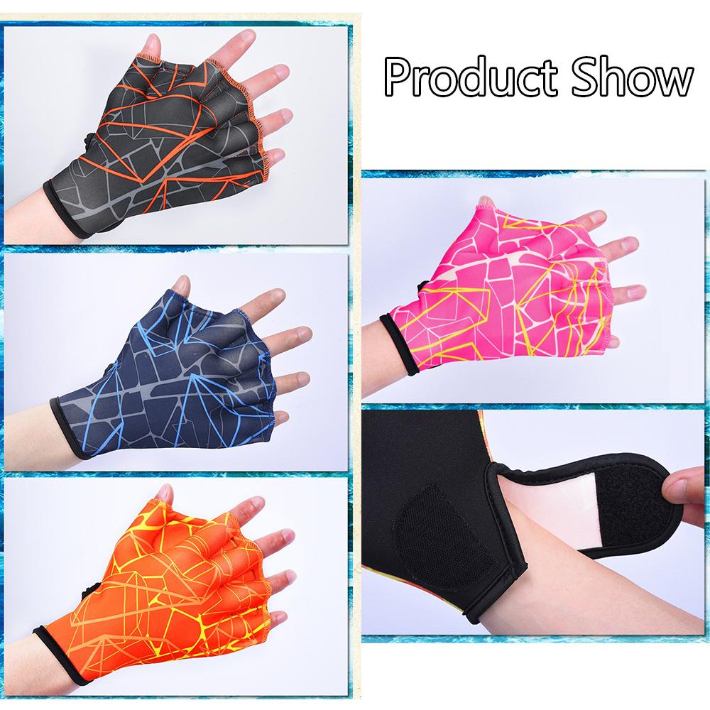1 Pair Unisex Swimming Hand Fins Flippers Finger Webbed Gloves Paddle Water Sports Swimming Training Practice Gloves