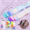 Iridescent Nail Art Stickers 10 Rolls Laser Glass Nail Foils Hot Transfer Decals  DIY Manicure