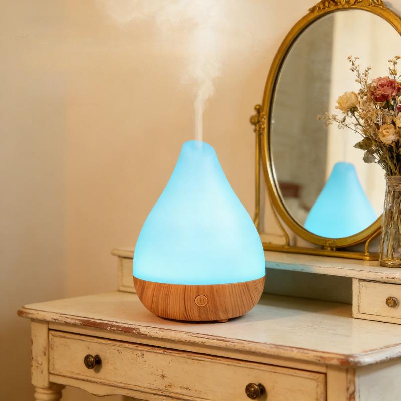 Silent Ultrasonic Wood Grain Aroma Diffuser & Humidifier for Moms & Babies