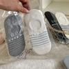 Female Spring and Summer New Pinstripe Pure Cotton Breathable All Match Non Slip Invisible Shallow Mouth Socks