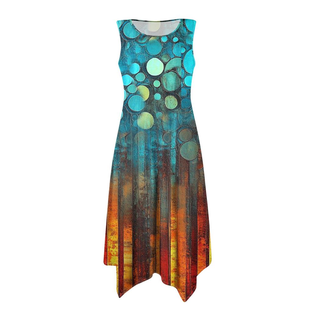 Dámské ležérní šaty na léto Tílkové šaty Volné plážové šaty s kapsami Rozšířené midi letní šaty