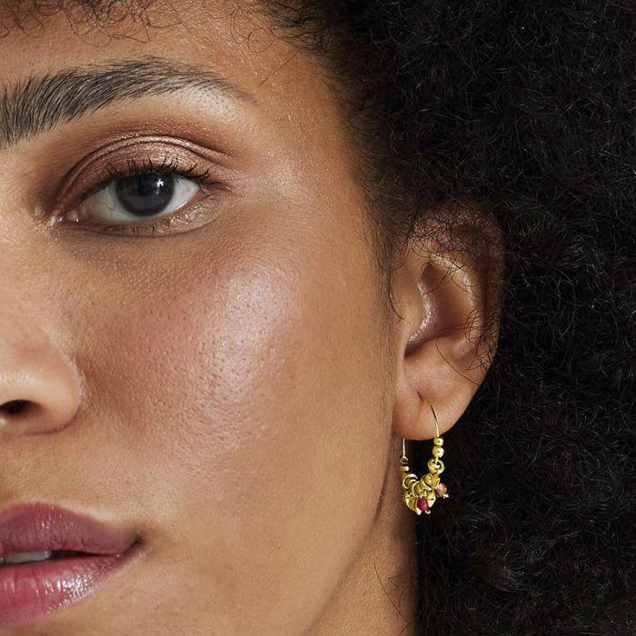 Boucles d'oreilles en argent 925 Luxenter avec cristal multicolore et finition en or jaune 18K - Akrul