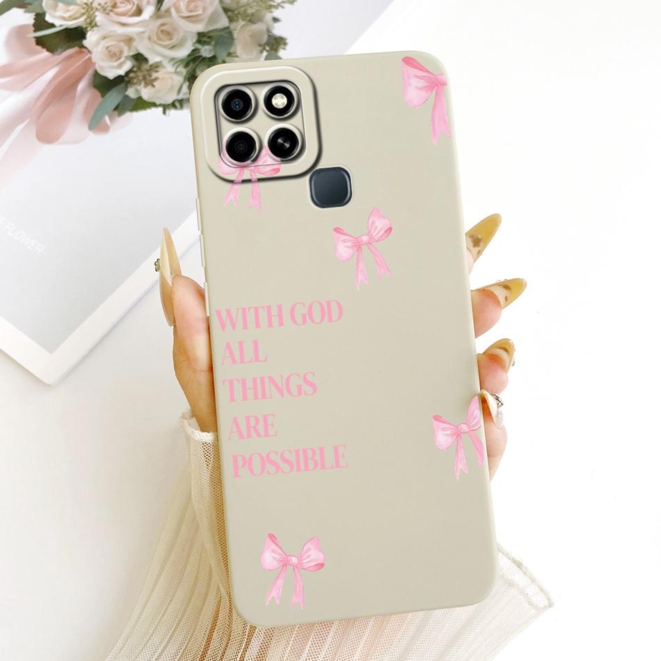For Infinix Smart 6 X6511 X6511B X6511E Cute Cat Flower Cartoon Phone Case For Infinix Smart6 Shockproof Soft Silicone Bumpers